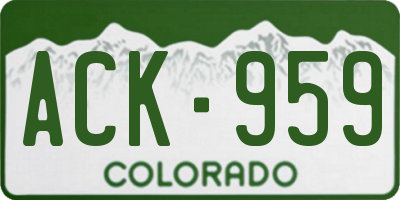CO license plate ACK959