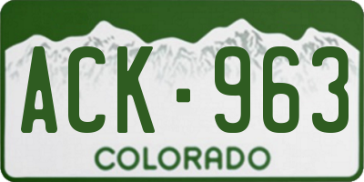 CO license plate ACK963