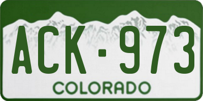 CO license plate ACK973
