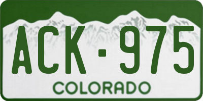 CO license plate ACK975