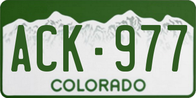 CO license plate ACK977