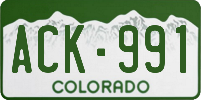 CO license plate ACK991