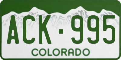 CO license plate ACK995