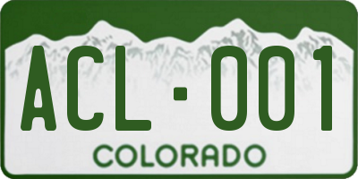CO license plate ACL001