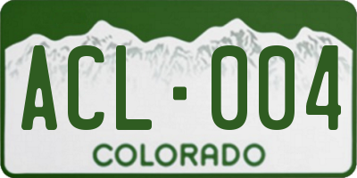 CO license plate ACL004