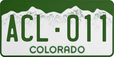 CO license plate ACL011