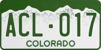 CO license plate ACL017