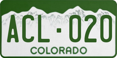 CO license plate ACL020