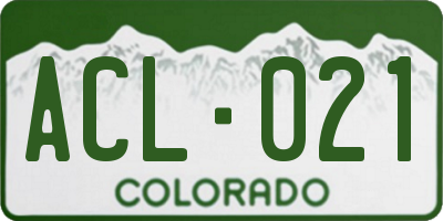 CO license plate ACL021