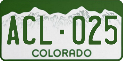 CO license plate ACL025