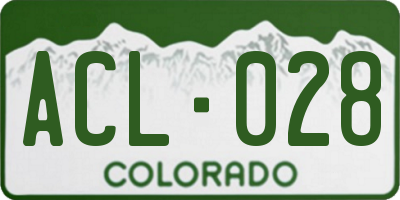 CO license plate ACL028