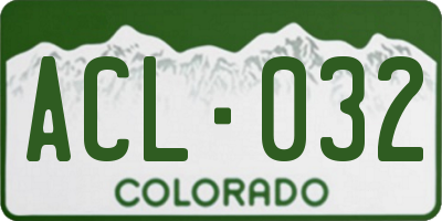 CO license plate ACL032