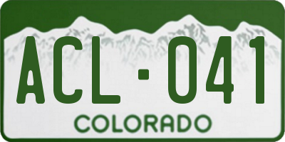 CO license plate ACL041