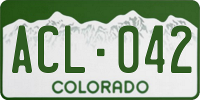 CO license plate ACL042