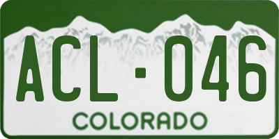 CO license plate ACL046