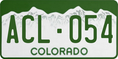 CO license plate ACL054