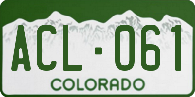 CO license plate ACL061