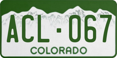 CO license plate ACL067