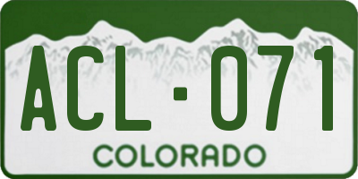 CO license plate ACL071