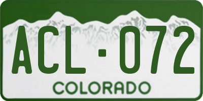 CO license plate ACL072