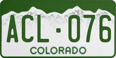 CO license plate ACL076