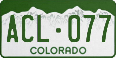 CO license plate ACL077