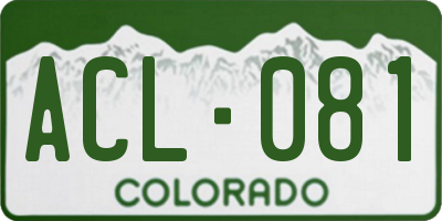 CO license plate ACL081
