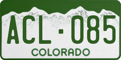 CO license plate ACL085