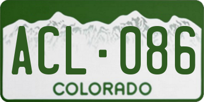 CO license plate ACL086