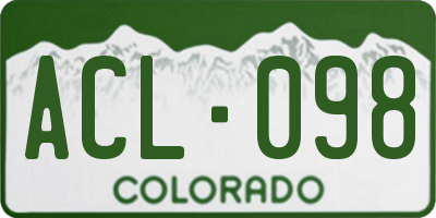CO license plate ACL098