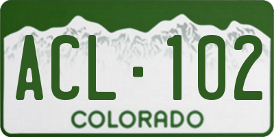 CO license plate ACL102