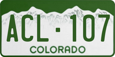 CO license plate ACL107