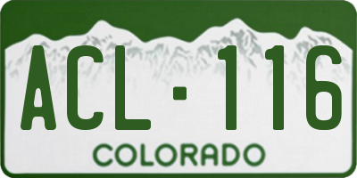 CO license plate ACL116
