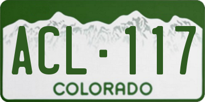 CO license plate ACL117