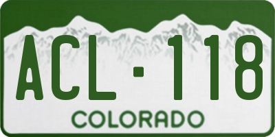 CO license plate ACL118