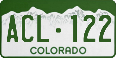 CO license plate ACL122