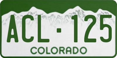 CO license plate ACL125