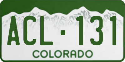 CO license plate ACL131