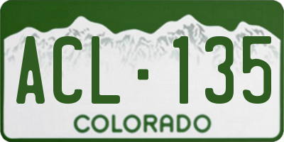 CO license plate ACL135