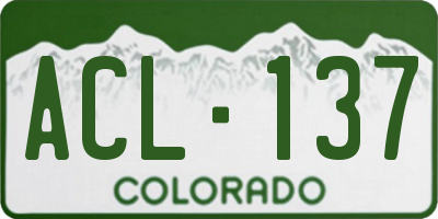 CO license plate ACL137