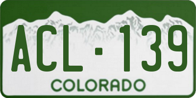 CO license plate ACL139