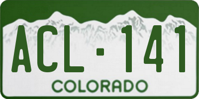 CO license plate ACL141
