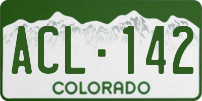 CO license plate ACL142