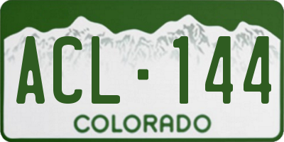 CO license plate ACL144