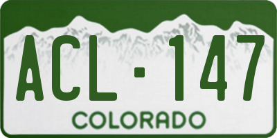 CO license plate ACL147