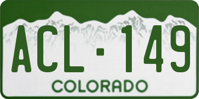 CO license plate ACL149