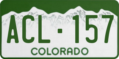 CO license plate ACL157