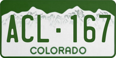 CO license plate ACL167