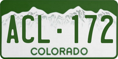 CO license plate ACL172