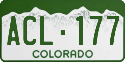 CO license plate ACL177